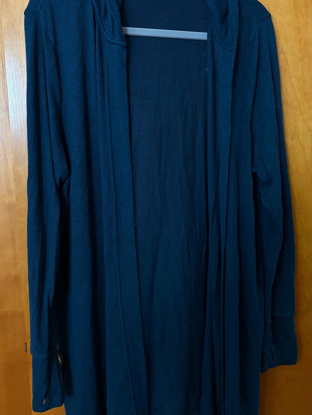 Gap Open-Front Hooded Cardigan Sweater - Teal Navy
